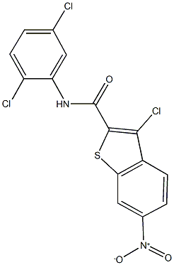 3-chloro-N-(2,5-dichlorophenyl)-6-nitro-1-benzothiophene-2-carboxamide 结构式