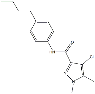 N-(4-butylphenyl)-4-chloro-1,5-dimethyl-1H-pyrazole-3-carboxamide Struktur