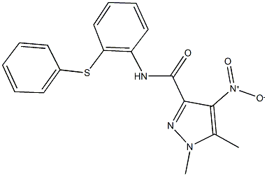 4-nitro-1,5-dimethyl-N-[2-(phenylsulfanyl)phenyl]-1H-pyrazole-3-carboxamide Structure