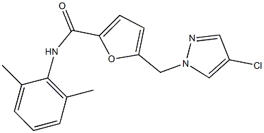 5-[(4-chloro-1H-pyrazol-1-yl)methyl]-N-(2,6-dimethylphenyl)-2-furamide Structure