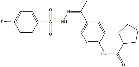 N-(4-{N-[(4-fluorophenyl)sulfonyl]ethanehydrazonoyl}phenyl)cyclopentanecarboxamide Structure