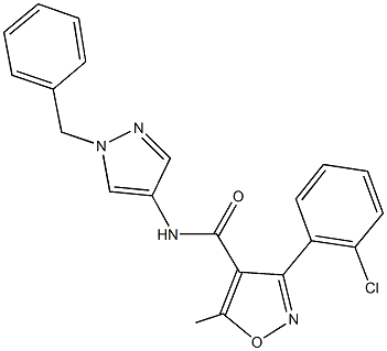 N-(1-benzyl-1H-pyrazol-4-yl)-3-(2-chlorophenyl)-5-methyl-4-isoxazolecarboxamide Structure