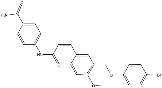 4-[(3-{3-[(4-bromophenoxy)methyl]-4-methoxyphenyl}acryloyl)amino]benzamide,515176-54-2,结构式