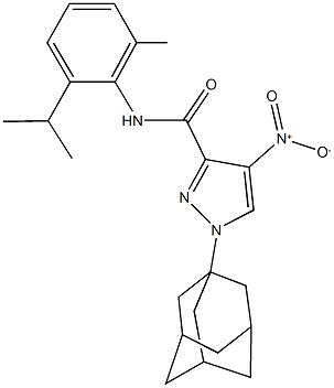 1-(1-adamantyl)-4-nitro-N-(2-isopropyl-6-methylphenyl)-1H-pyrazole-3-carboxamide 化学構造式