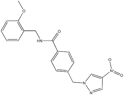 4-({4-nitro-1H-pyrazol-1-yl}methyl)-N-(2-methoxybenzyl)benzamide,515177-33-0,结构式