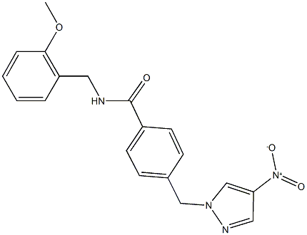 4-({4-nitro-1H-pyrazol-1-yl}methyl)-N-(2-methoxybenzyl)benzamide Structure