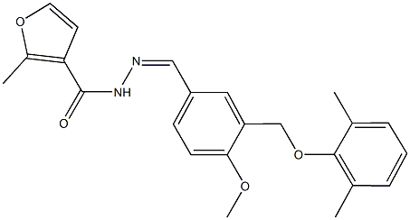 N'-{3-[(2,6-dimethylphenoxy)methyl]-4-methoxybenzylidene}-2-methyl-3-furohydrazide 结构式