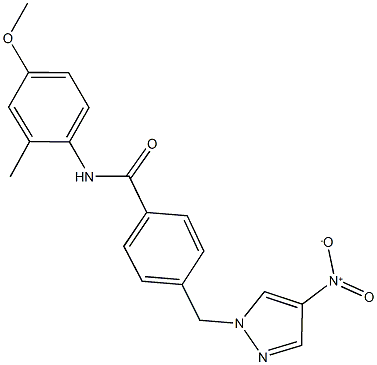 4-({4-nitro-1H-pyrazol-1-yl}methyl)-N-(4-methoxy-2-methylphenyl)benzamide Structure