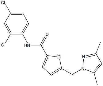 N-(2,4-dichlorophenyl)-5-[(3,5-dimethyl-1H-pyrazol-1-yl)methyl]-2-furamide,515177-85-2,结构式