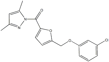 3-chlorophenyl {5-[(3,5-dimethyl-1H-pyrazol-1-yl)carbonyl]-2-furyl}methyl ether|