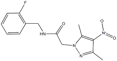 N-(2-fluorobenzyl)-2-{4-nitro-3,5-dimethyl-1H-pyrazol-1-yl}acetamide 结构式