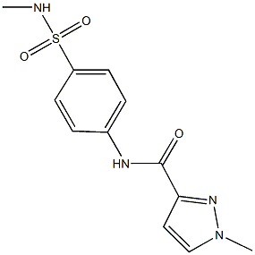 1-methyl-N-{4-[(methylamino)sulfonyl]phenyl}-1H-pyrazole-3-carboxamide Struktur