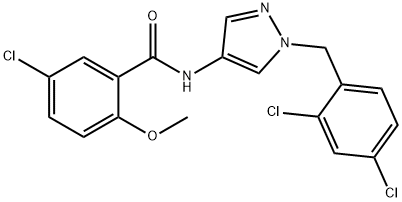 5-chloro-N-[1-(2,4-dichlorobenzyl)-1H-pyrazol-4-yl]-2-methoxybenzamide,515828-65-6,结构式