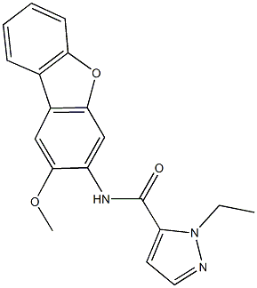 1-ethyl-N-(2-methoxydibenzo[b,d]furan-3-yl)-1H-pyrazole-5-carboxamide 化学構造式