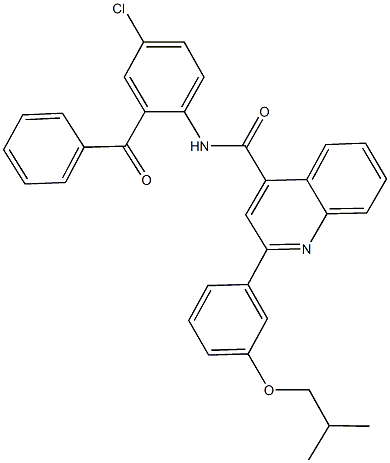 N-(2-benzoyl-4-chlorophenyl)-2-(3-isobutoxyphenyl)-4-quinolinecarboxamide Structure