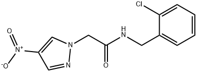 N-(2-chlorobenzyl)-2-{4-nitro-1H-pyrazol-1-yl}acetamide Struktur