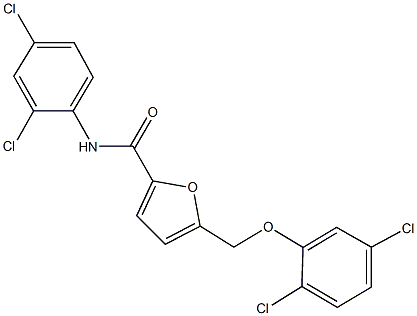 5-[(2,5-dichlorophenoxy)methyl]-N-(2,4-dichlorophenyl)-2-furamide 化学構造式