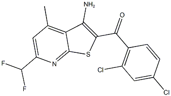 [3-amino-6-(difluoromethyl)-4-methylthieno[2,3-b]pyridin-2-yl](2,4-dichlorophenyl)methanone Structure