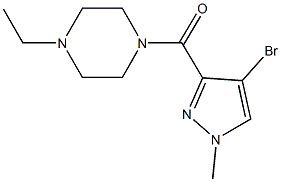 1-[(4-bromo-1-methyl-1H-pyrazol-3-yl)carbonyl]-4-ethylpiperazine Structure