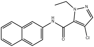 4-chloro-1-ethyl-N-(2-naphthyl)-1H-pyrazole-5-carboxamide Structure