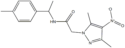 2-{4-nitro-3,5-dimethyl-1H-pyrazol-1-yl}-N-[1-(4-methylphenyl)ethyl]acetamide,515829-99-9,结构式