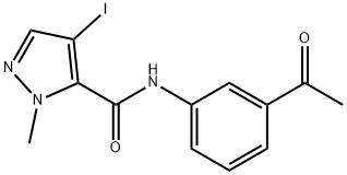 N-(3-acetylphenyl)-4-iodo-1-methyl-1H-pyrazole-5-carboxamide Struktur