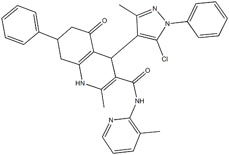 515830-37-2 4-(5-chloro-3-methyl-1-phenyl-1H-pyrazol-4-yl)-2-methyl-N-(3-methyl-2-pyridinyl)-5-oxo-7-phenyl-1,4,5,6,7,8-hexahydro-3-quinolinecarboxamide