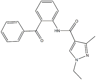 N-(2-benzoylphenyl)-1-ethyl-3-methyl-1H-pyrazole-4-carboxamide 结构式