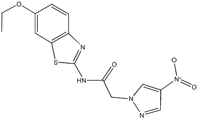 N-(6-ethoxy-1,3-benzothiazol-2-yl)-2-{4-nitro-1H-pyrazol-1-yl}acetamide,515830-65-6,结构式
