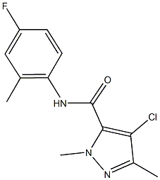 4-chloro-N-(4-fluoro-2-methylphenyl)-1,3-dimethyl-1H-pyrazole-5-carboxamide,515830-96-3,结构式