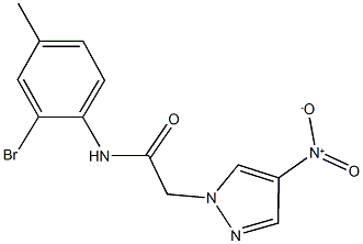 N-(2-bromo-4-methylphenyl)-2-{4-nitro-1H-pyrazol-1-yl}acetamide 化学構造式