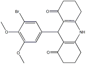 9-(3-bromo-4,5-dimethoxyphenyl)-3,4,6,7,9,10-hexahydro-1,8(2H,5H)-acridinedione Structure