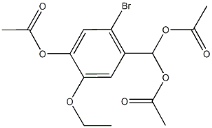(acetyloxy)[4-(acetyloxy)-2-bromo-5-ethoxyphenyl]methyl acetate Struktur