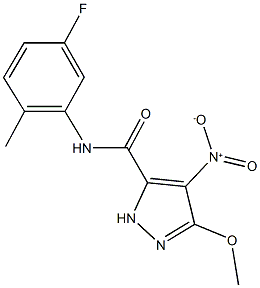 N-(5-fluoro-2-methylphenyl)-4-nitro-3-methoxy-1H-pyrazole-5-carboxamide Structure