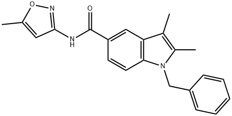 1-benzyl-2,3-dimethyl-N-(5-methyl-3-isoxazolyl)-1H-indole-5-carboxamide,515831-19-3,结构式