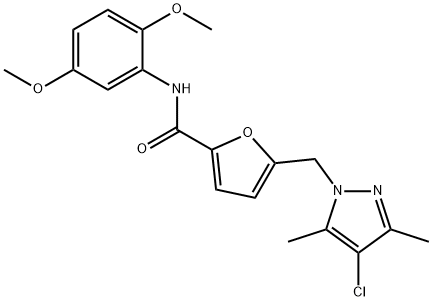 5-[(4-chloro-3,5-dimethyl-1H-pyrazol-1-yl)methyl]-N-(2,5-dimethoxyphenyl)-2-furamide Structure