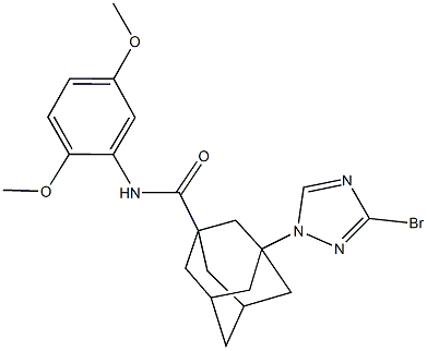 3-(3-bromo-1H-1,2,4-triazol-1-yl)-N-(2,5-dimethoxyphenyl)-1-adamantanecarboxamide Structure