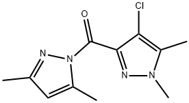 4-chloro-3-[(3,5-dimethyl-1H-pyrazol-1-yl)carbonyl]-1,5-dimethyl-1H-pyrazole 化学構造式