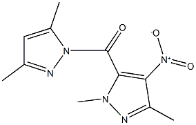 5-[(3,5-dimethyl-1H-pyrazol-1-yl)carbonyl]-4-nitro-1,3-dimethyl-1H-pyrazole Structure