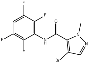 4-bromo-1-methyl-N-(2,3,5,6-tetrafluorophenyl)-1H-pyrazole-5-carboxamide Structure