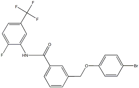 3-[(4-bromophenoxy)methyl]-N-[2-fluoro-5-(trifluoromethyl)phenyl]benzamide Structure
