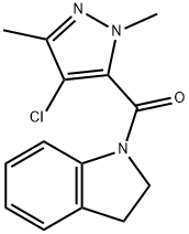 1-[(4-chloro-1,3-dimethyl-1H-pyrazol-5-yl)carbonyl]indoline Structure