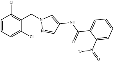 N-[1-(2,6-dichlorobenzyl)-1H-pyrazol-4-yl]-2-nitrobenzamide Struktur