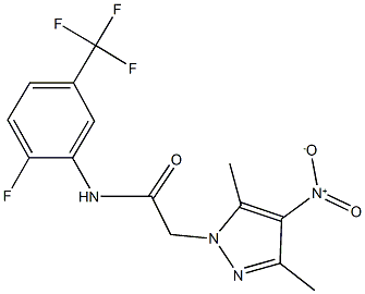 N-[2-fluoro-5-(trifluoromethyl)phenyl]-2-{4-nitro-3,5-dimethyl-1H-pyrazol-1-yl}acetamide Structure