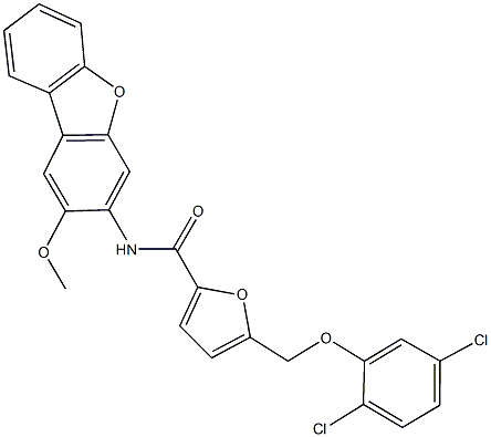 5-[(2,5-dichlorophenoxy)methyl]-N-(2-methoxydibenzo[b,d]furan-3-yl)-2-furamide Structure