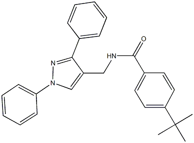 4-tert-butyl-N-[(1,3-diphenyl-1H-pyrazol-4-yl)methyl]benzamide,515846-97-6,结构式