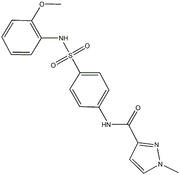 N-{4-[(2-methoxyanilino)sulfonyl]phenyl}-1-methyl-1H-pyrazole-3-carboxamide Struktur