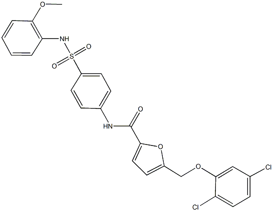 5-[(2,5-dichlorophenoxy)methyl]-N-{4-[(2-methoxyanilino)sulfonyl]phenyl}-2-furamide Struktur