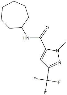 N-cycloheptyl-1-methyl-3-(trifluoromethyl)-1H-pyrazole-5-carboxamide Struktur