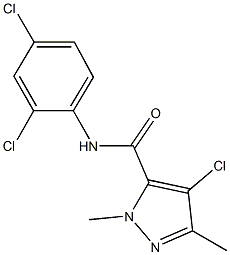 4-chloro-N-(2,4-dichlorophenyl)-1,3-dimethyl-1H-pyrazole-5-carboxamide,515847-52-6,结构式